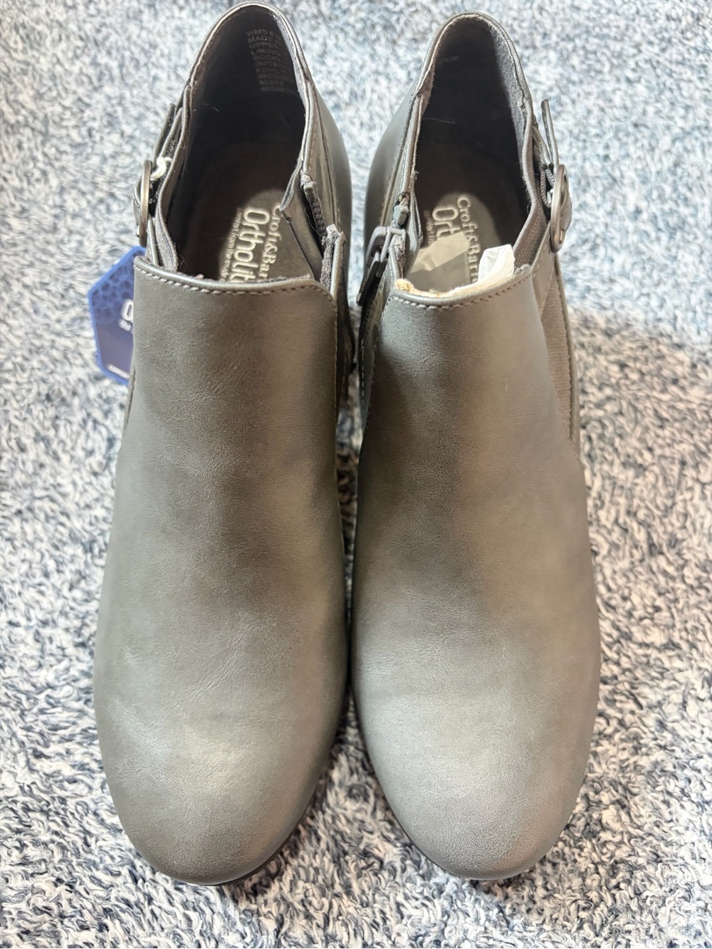 croft & barrow Gray Block Heel Ankle Bootie Size 8 - Picture 6 of 14